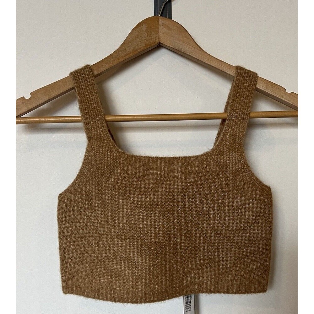 NWT Everlane Wool Blend Crop Tank In Camel Size Medium - Picture 1 of 8